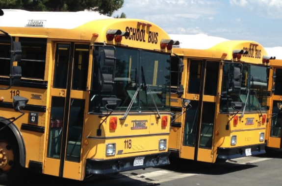 line of buses